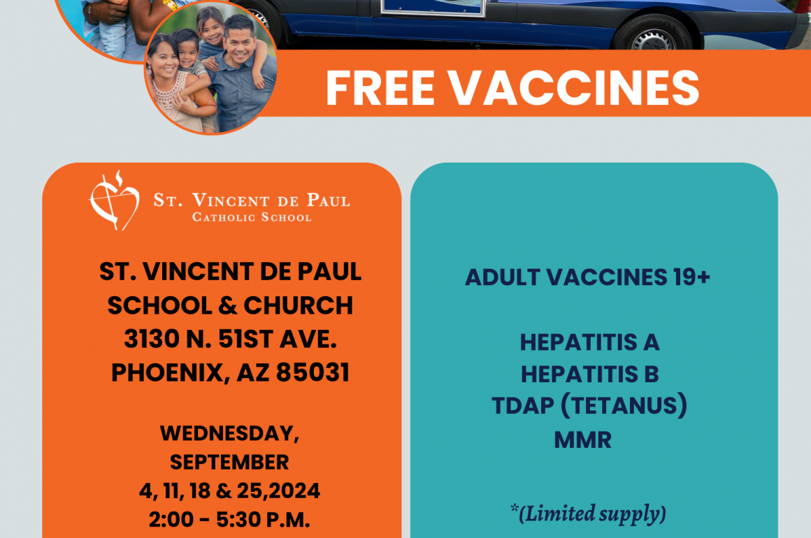 Free Vaccines on Wednesdays – April 2nd is cancelled